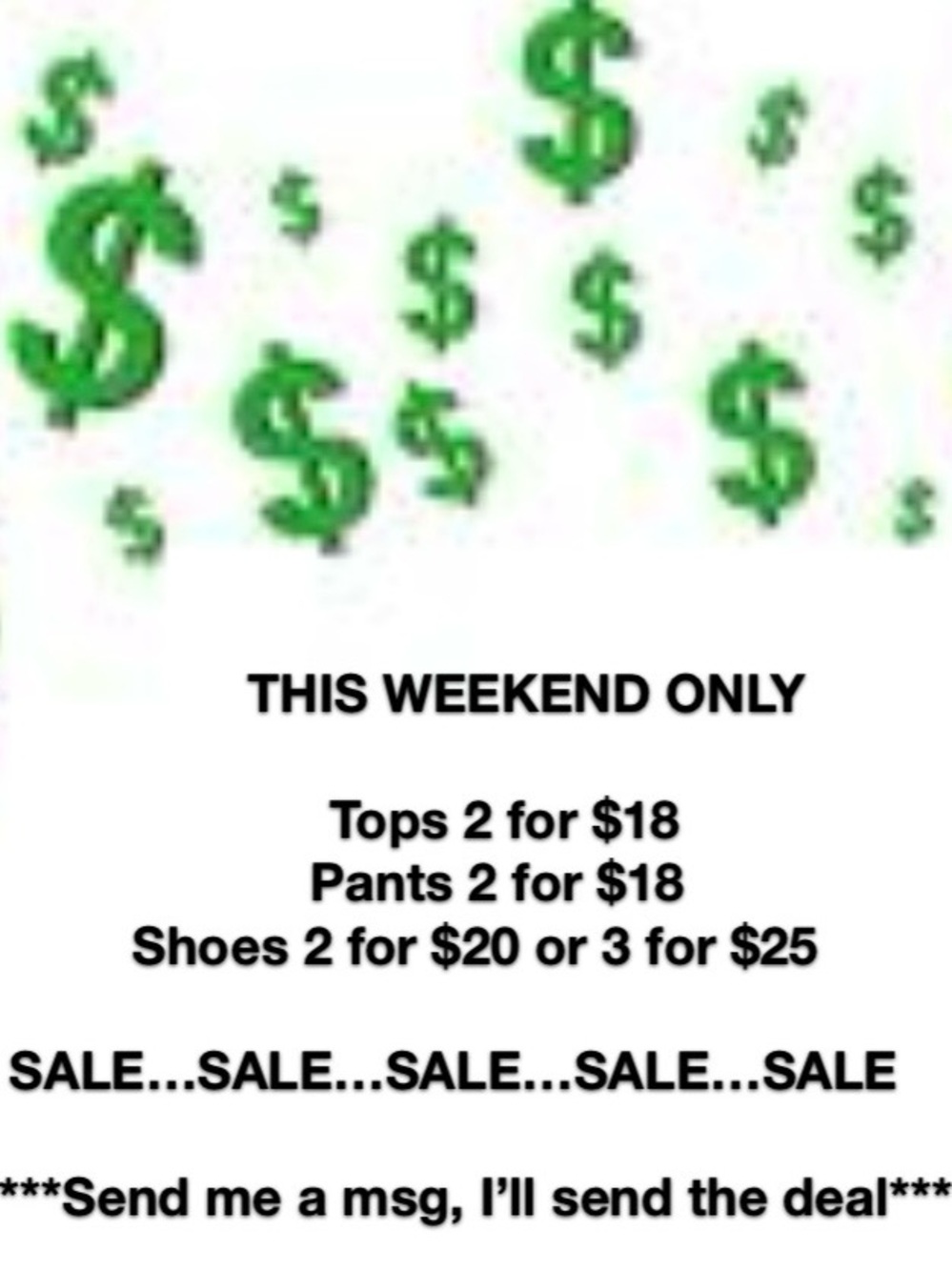 Labor Day Weekend Sale. Womens shoes, pants, tops!!!! Bundle and save.